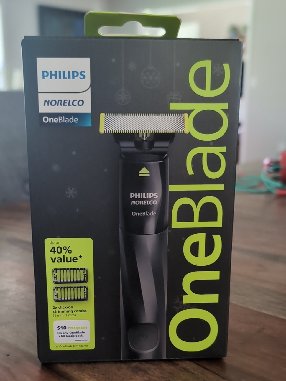 Philips OneBlade Trimmer — Black with Lime Green Accents